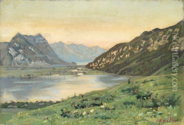 Blick Auf Thuner- Und Brienzersee Oil Painting - Ferdinand Hodler