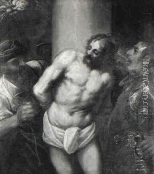 Le Christ A La Colonne Oil Painting - Jacopo Palma il Giovane