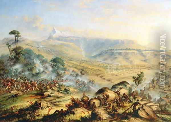 The Hog's Back or a Great Peak of the Amatola-British-Kaffraria Oil Painting - Thomas Baines