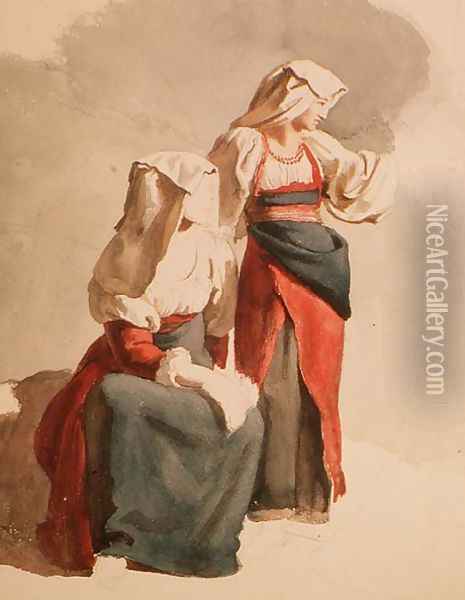 Italian Peasant Girls Oil Painting - Orest Kiprensky