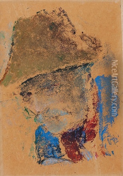 Selbstportrat Mit Hut Oil Painting - Augusto Giacometti
