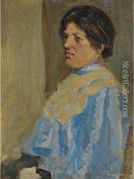 Portrait Of The Artist's Mother Oil Painting - Bohumil Kubista