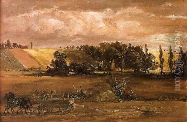 Storm on Tempelhof Mountain 1846 Oil Painting - Adolph von Menzel