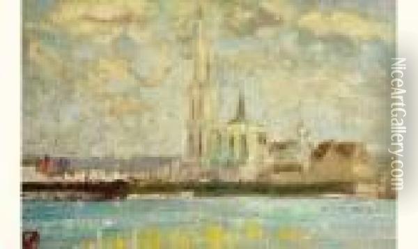 Cathedrale (verso: Voilier) Oil Painting - Gustave De Smet