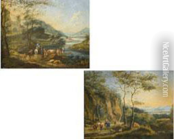 Gemaldepaar Oil Painting - Johann Christian Brand