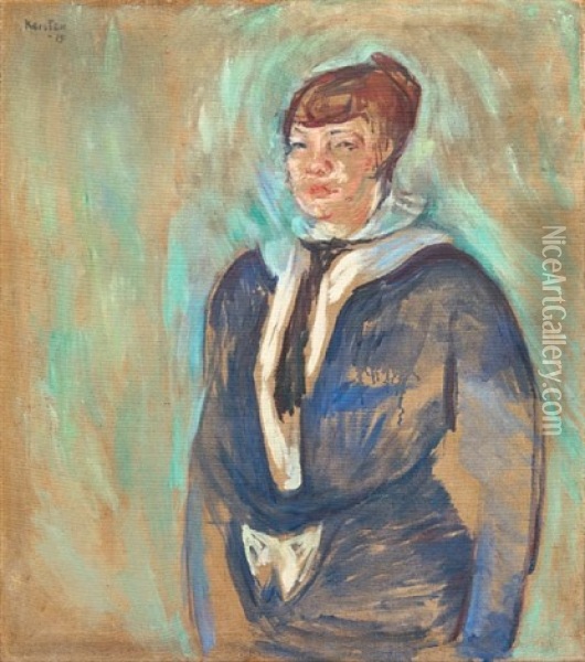 Operasangerinne Borghild Langaard Oil Painting - Ludvig Peter Karsten