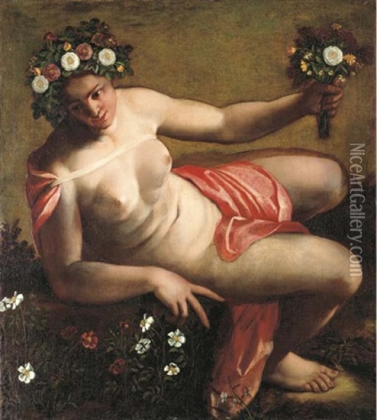 La Primavera Oil Painting - Francesco del Rossi (Salviati)