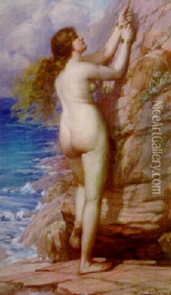 Andromeda Chained To The Rock Oil Painting - John Samuel Watkins