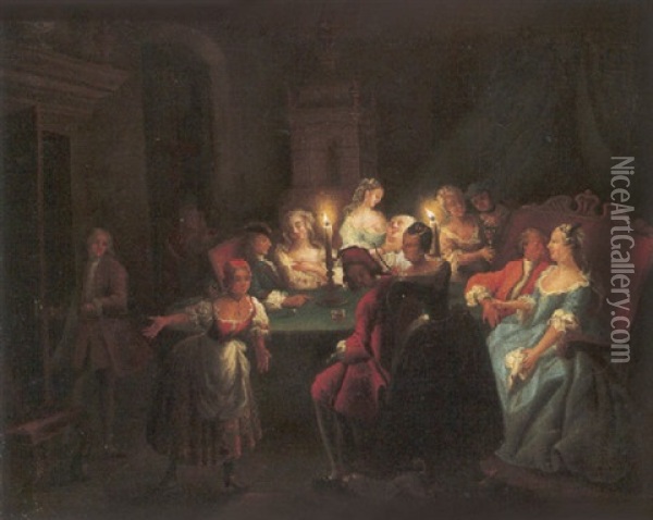 Gentleman's Pleasure Oil Painting - Josef van Aken