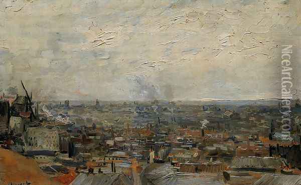 View of Paris from Montmartre Oil Painting - Vincent Van Gogh