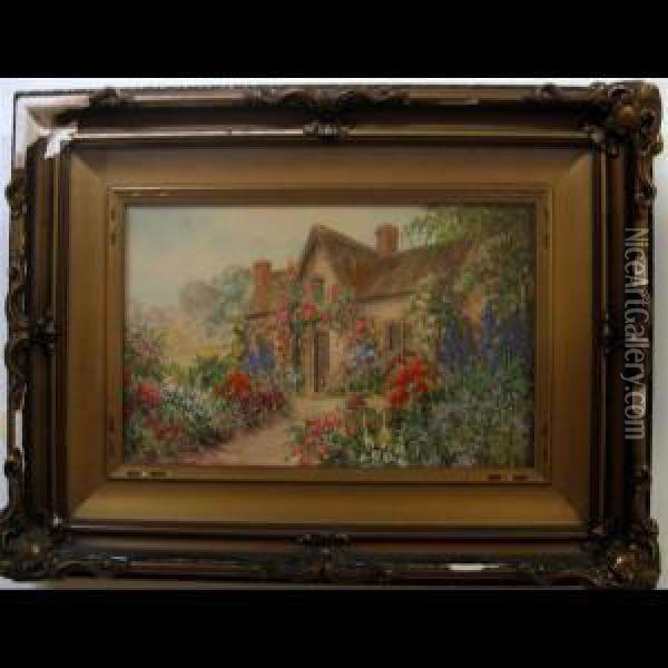 A Devonshire Cottage Oil Painting - Joseph Halford Ross