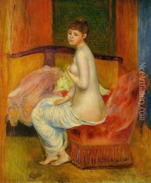 Seated Nude Aka At East Oil Painting - Pierre Auguste Renoir