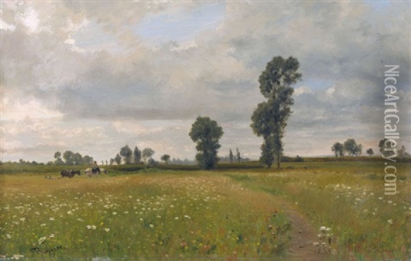 Landschaft Mit Bluhender Wiese Oil Painting - Federico Rossano