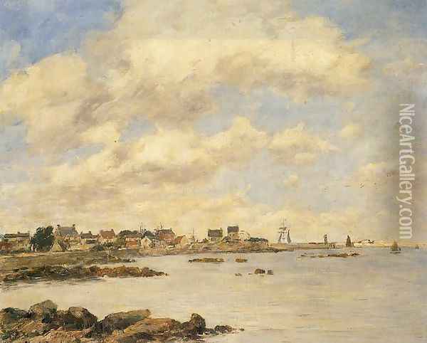 View of Saint-Vaast-La-Houghe Oil Painting - Eugene Boudin
