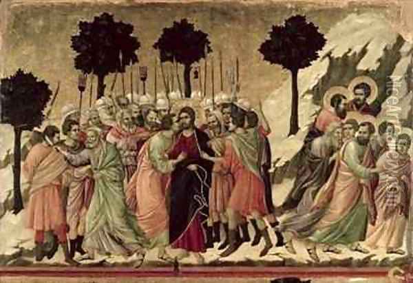 Maesta Betrayal of Christ Oil Painting - Buoninsegna Duccio di