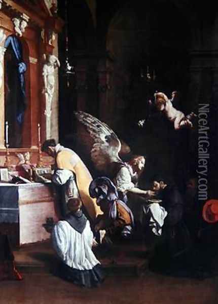 The Last Communion of St Bonaventure Oil Painting - Luigi Mirandori