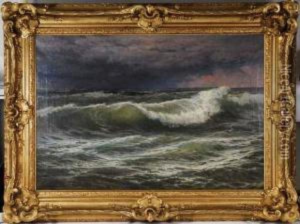 Mahokian, ,orage En Mer Oil Painting - Wartan Mahokian