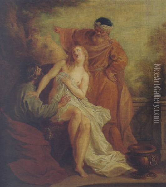 Susanna And The Elders Oil Painting - Francois Lemoyne