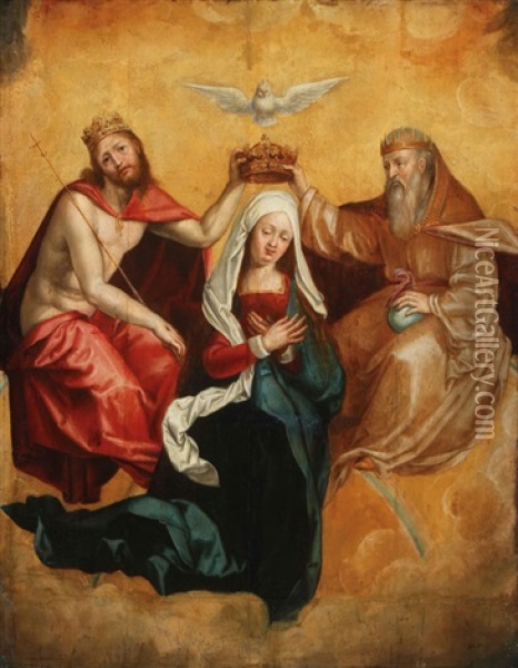 The Coronation Of The Virgin Oil Painting - Georg Pencz
