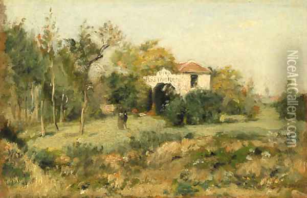La maison blanche, Bois de Meudon Oil Painting - Stanislas Lepine