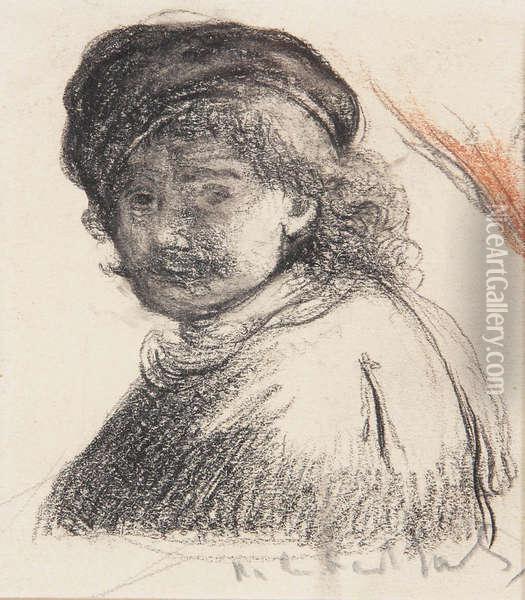 Portret Van Rembrandt Oil Painting - Jakob Smits