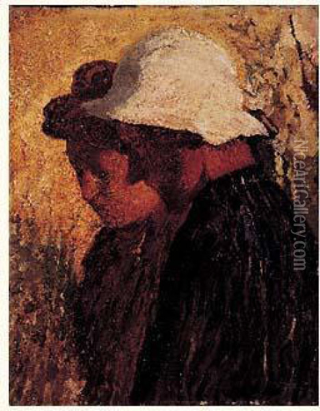 Couple En Buste, Circa 1900 Oil Painting - Henri Martin