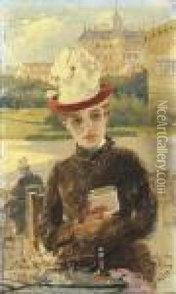 Signora A Dieppe Oil Painting - Vittorio Matteo Corcos
