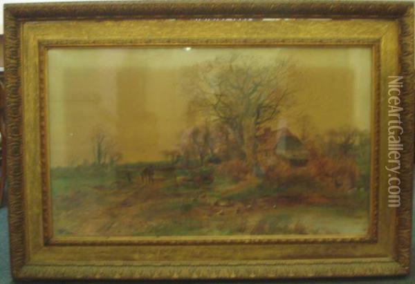 The Farmstead Oil Painting - Henry Charles Fox