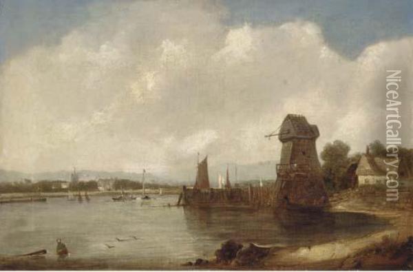 An Extensive Estuary Landscape Oil Painting - A.H. Vickers