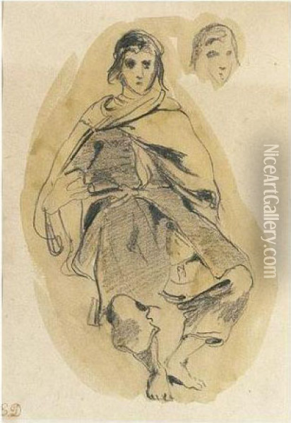 Une Jeune Fille Marocaine Oil Painting - Eugene Delacroix