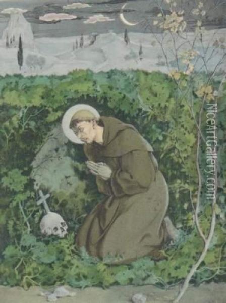 Les Petites Fleurs De Saint Francois D'assise Oil Painting - Enrico Brunelleschi