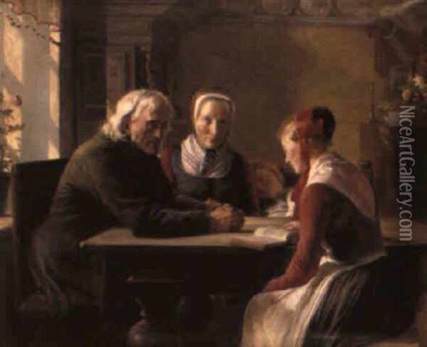 Hoglasning Oil Painting - Johann Julius Exner