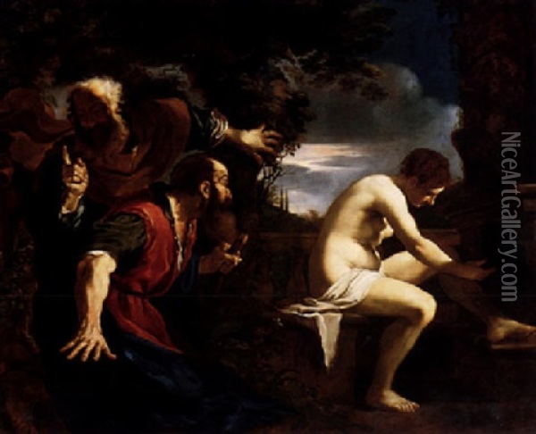 Susannah And The Elders Oil Painting -  Guercino