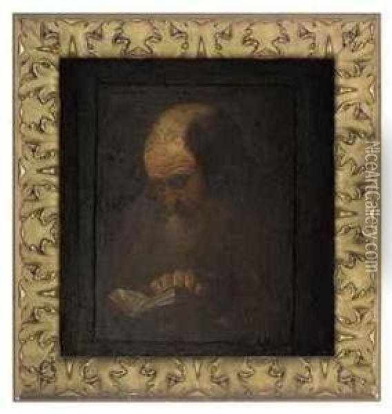 A Hermit Reading Oil Painting - Bernardo Strozzi
