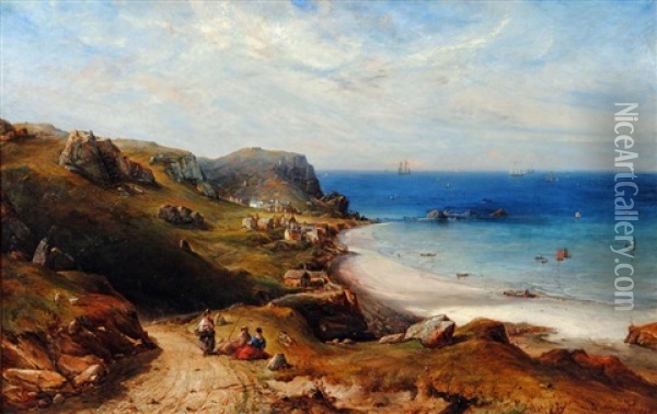 Cornelian Bay, Scarborough Oil Painting - Alfred Clint