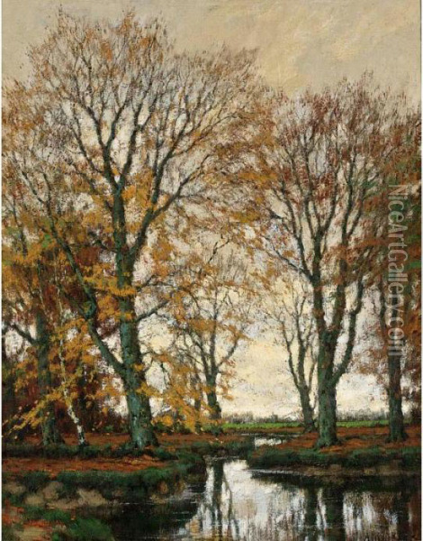 The Vordense Beek In Autumn Oil Painting - Arnold Marc Gorter