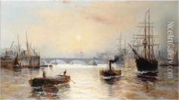 The Pool Of London Oil Painting - Edwin Fletcher