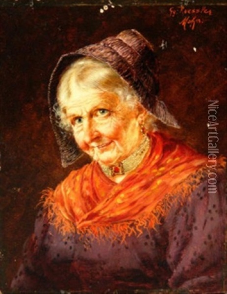 Bildnis Einer Alten Frau In Tracht Oil Painting - Georg Roessler