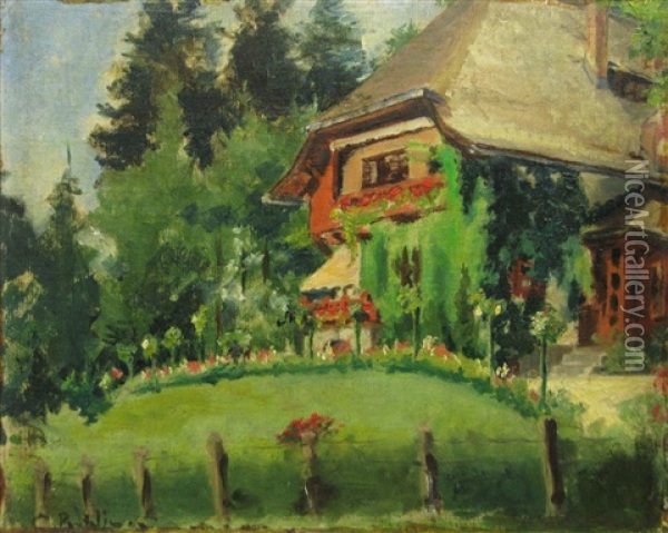 House Among Fir-trees Oil Painting - Constantin Pantilimon