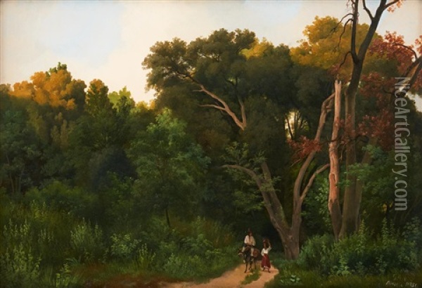 Landskapsvy Fran Ariccia Oil Painting - Gustaf Wilhelm Palm