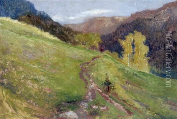 Schlernpartie Sud Tirol Oil Painting - Hugo Charlemont