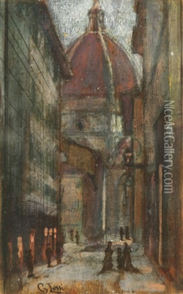 Vista Del Duomo Firenze Oil Painting - Giovanni Lessi