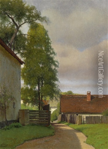 Aus Haslach, O. Oe Oil Painting - Ferdinand Brunner