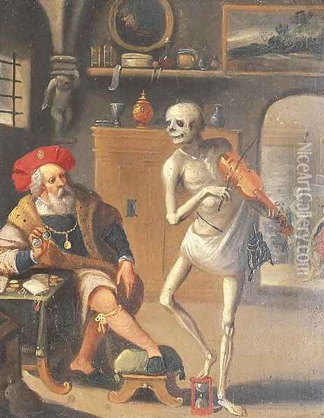 Death and the Rich Man Oil Painting - Frans II Francken