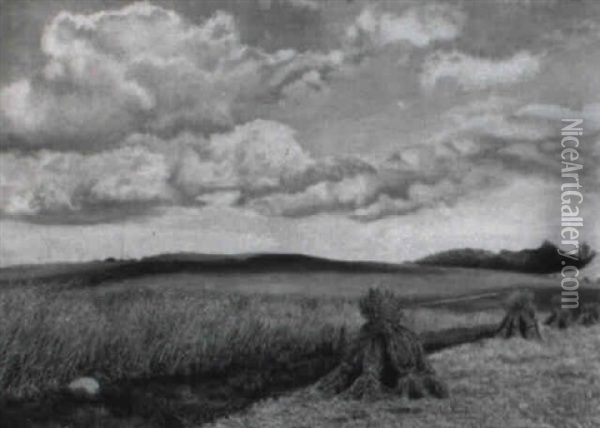 A Landscape With A Cornfield Oil Painting - Albijn van der Abeele