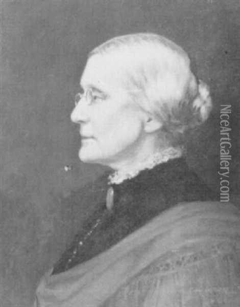 Portrait Of Susan B. Anthony Oil Painting - Carl Guthers Gutherz
