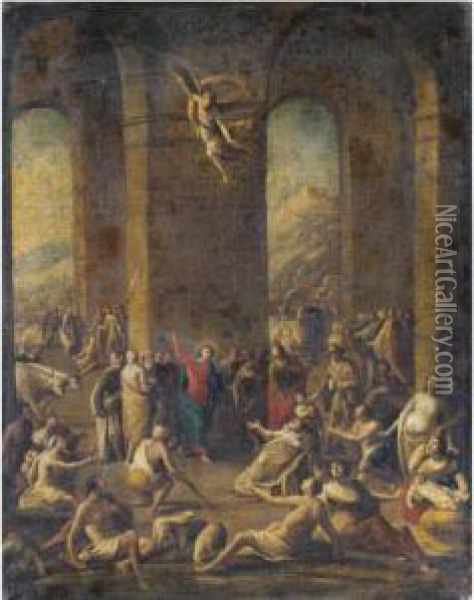 Christ At The Pool Of Bethseda Oil Painting - Scipione Compagno
