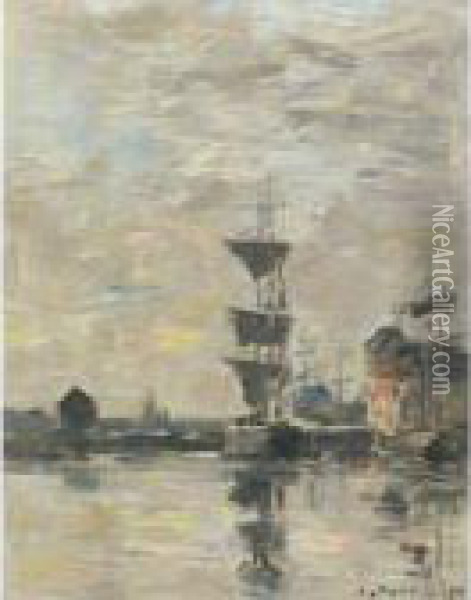 Fecamp, Le Bassin Oil Painting - Eugene Boudin