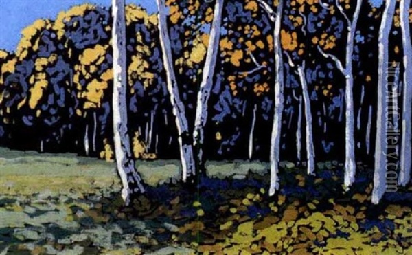 The Birch Glade Oil Painting - Francis Hans Johnston