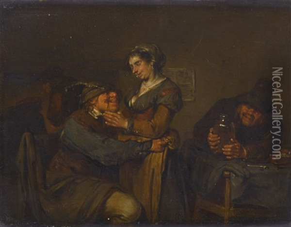 An Amorous Couple In An Inn Oil Painting - Egbert van Heemskerck the Younger